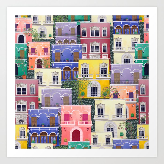 Puerto Rico architecture pattern in spring Art Print