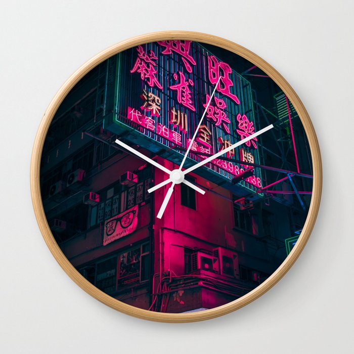 Tokyo Neon Lights Wall Clock