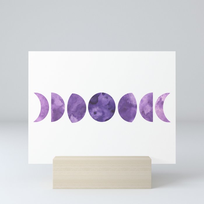 Lunar Phases in Violet Mini Art Print