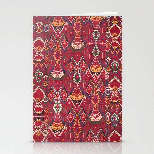 Antique Red Patterned Weave Stationery Cards