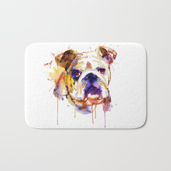 English Bulldog Head Bath Mat