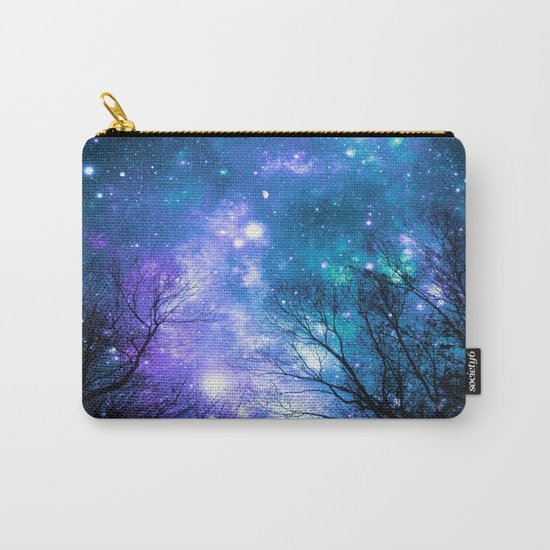 Black Trees Violet Teal Space Carry-All Pouch