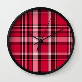 Plaid // Ruby Red Wall Clock