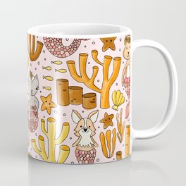 Mermaid Fantasy Animals Pattern Coffee Mug