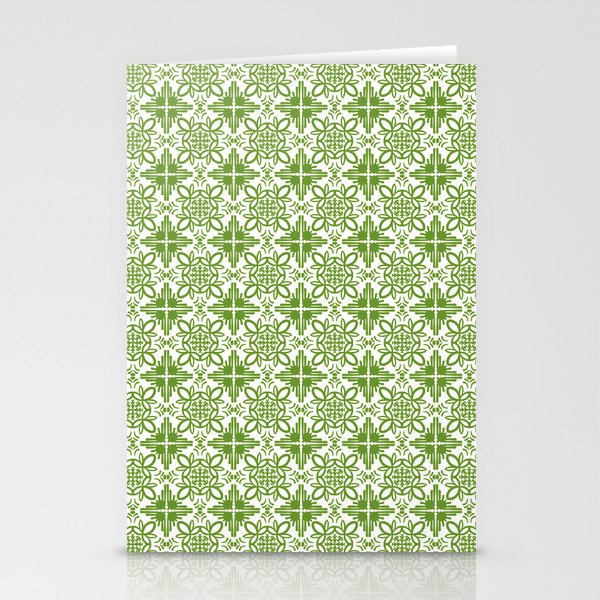 Cheerful Retro Modern Kitchen Tile Mini Pattern Army Stationery Cards