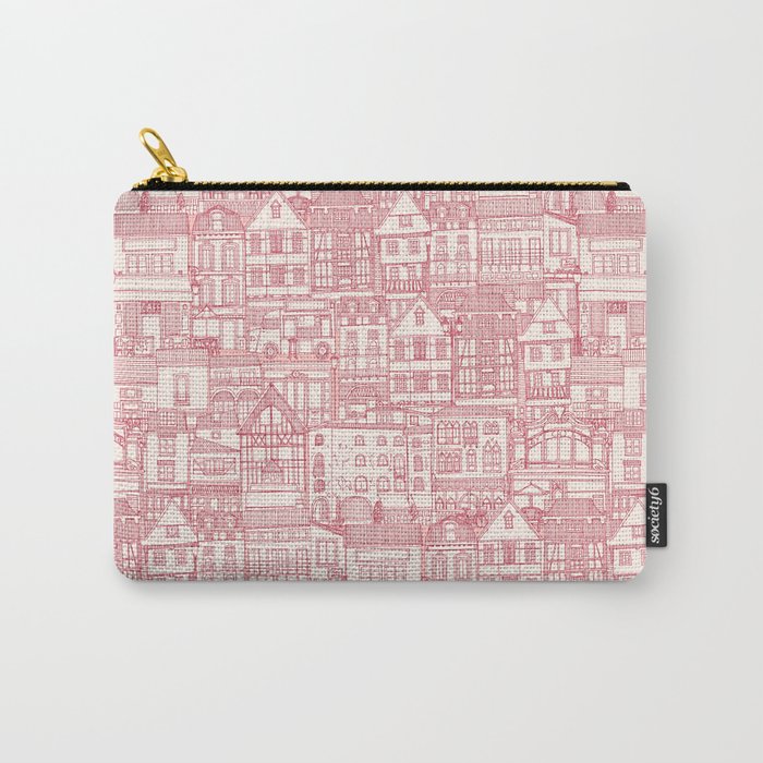 cafe buildings pink Carry-All Pouch