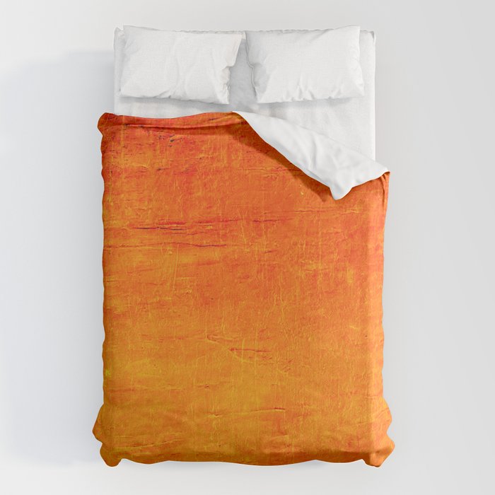 Orange Sunset Textured Acrylic Painting Bettbezug