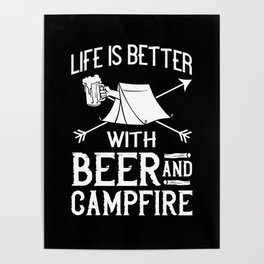 Camping Beer Drinking Beginner Camper Poster