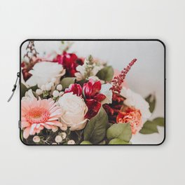 Beautiful Pink, Red and White Rustic Colorful Mixed Flower Bouquet, Still Life Composition Close-Up Laptop Sleeve