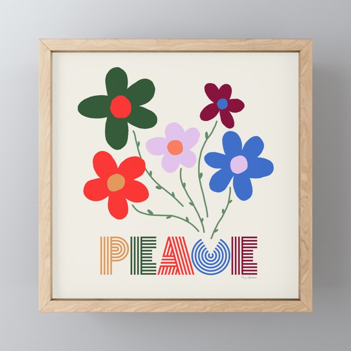 Grow Peace Framed Mini Art Print