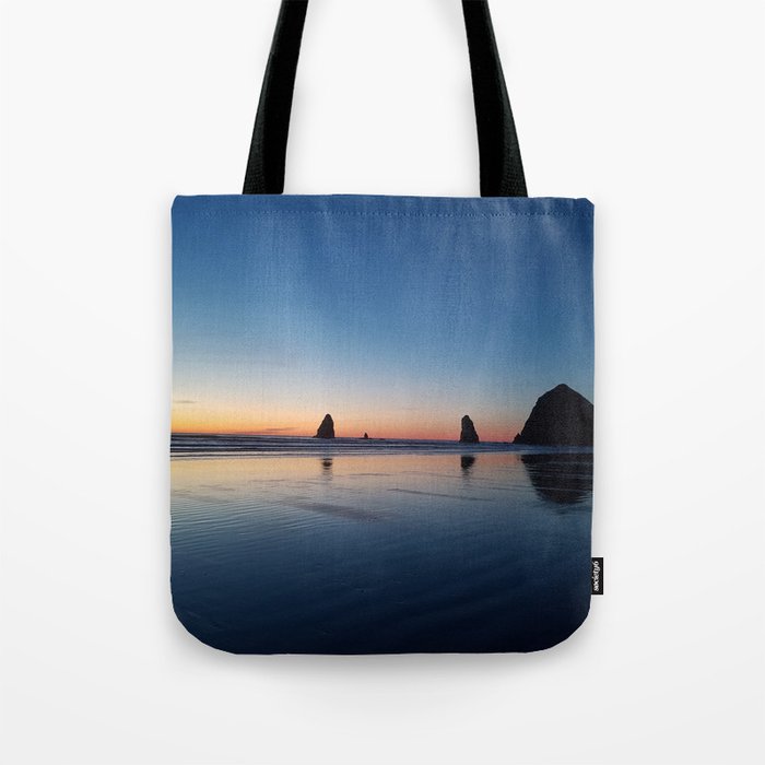 Haystack Rock Late Sunset Tote Bag