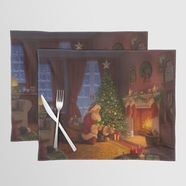 Santa putting presents by the tree Placemat