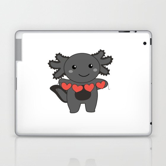 Axolotl For Valentine's Day Cute Animals With Laptop & iPad Skin