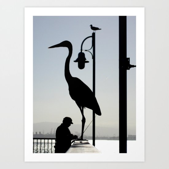 Pier Silhouettes Art Print