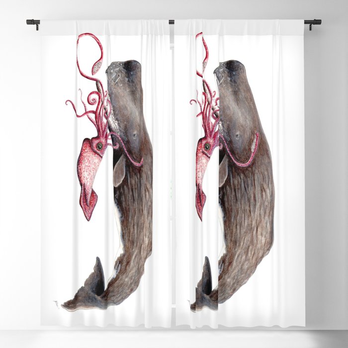 Epic battle between the sperm whale and the giant squid Blackout Curtain