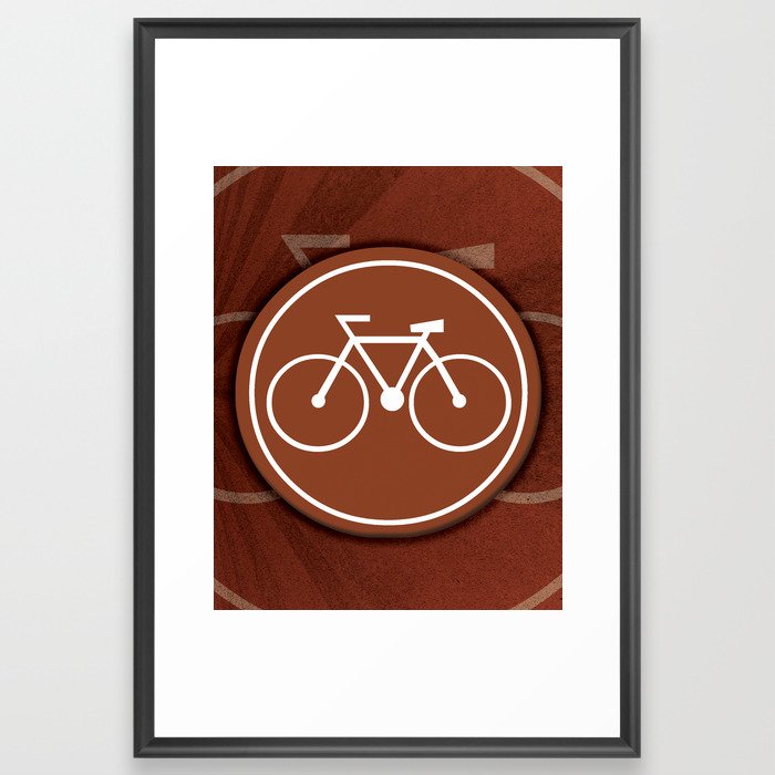 Brown Bicycle Icon  Framed Art Print