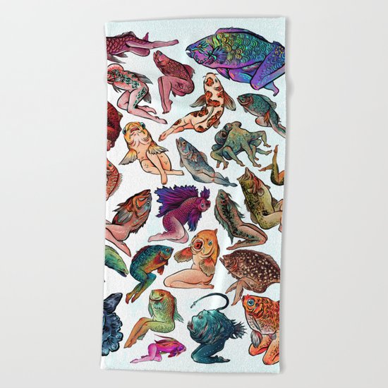 Reverse Mermaids Beach Towel