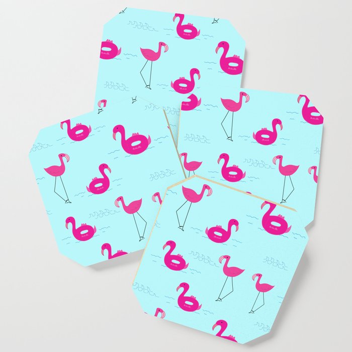 Pink Flamingo Pond Coaster