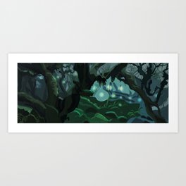 Magical Forest - Fairy Lights Art Print