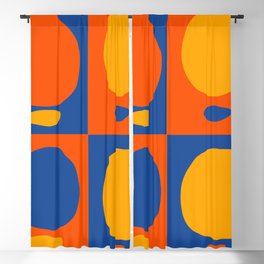 Abstract Minimal Art Orange Blue Yellow Shapes Blackout Curtain