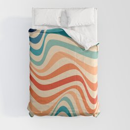 Retro 70s Color Palette | Optical Wave Illusion Comforter