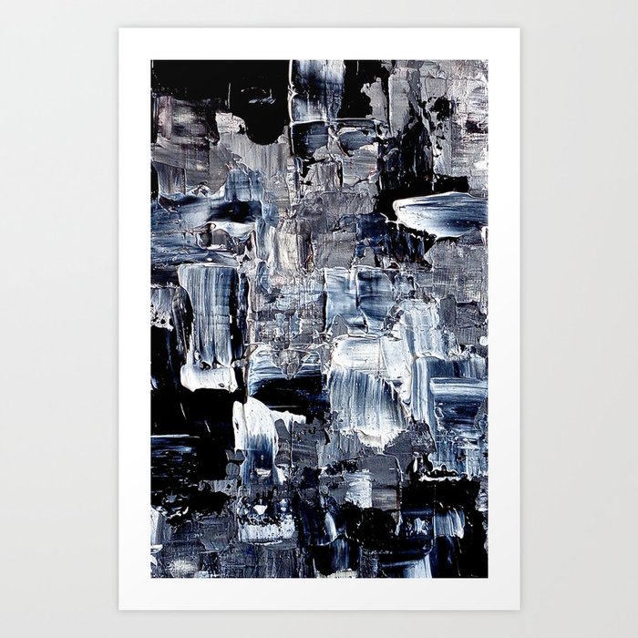 50 Shades... - black & white abstract painting Art Print