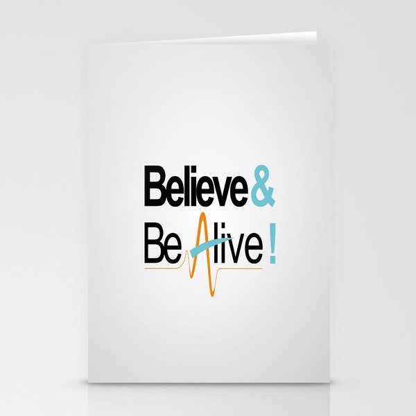 Believe & Be Alive! -V5NewSilver- Stationery Cards