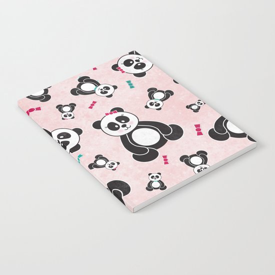Panda Freefall in Pink Notebook