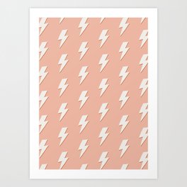 Thunder Pattern Peach Pink Art Print
