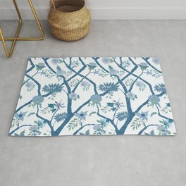 Peony Branch Chinoiserie Mural Area & Throw Rug