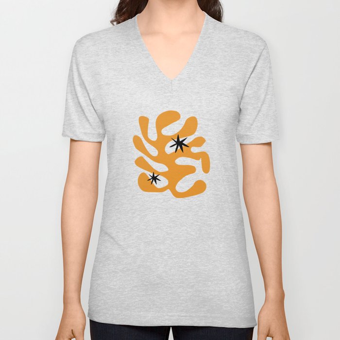 Fire Leaf: Paper Cutouts Matisse Edition V Neck T Shirt