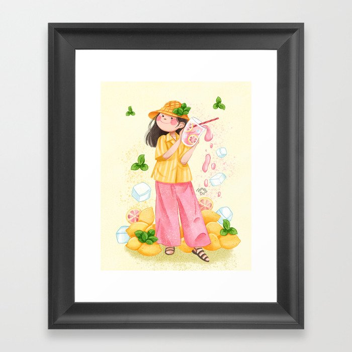 Strawberry Lemonade Framed Art Print