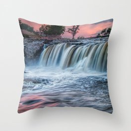 Falls Park at Sunset in Sioux Falls Throw Pillow