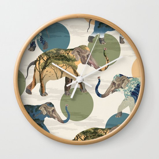 Elephant Polka Wall Clock