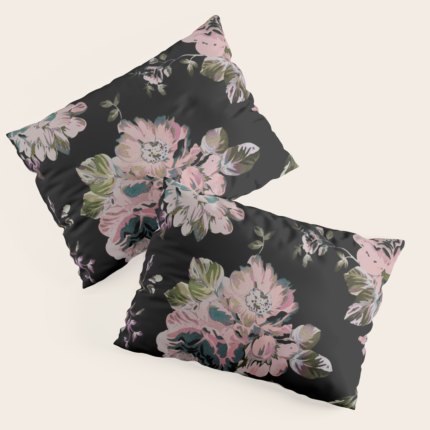 dark floral pillow