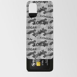  Logan pattern in gray colors and watercolor texture Android Card Case