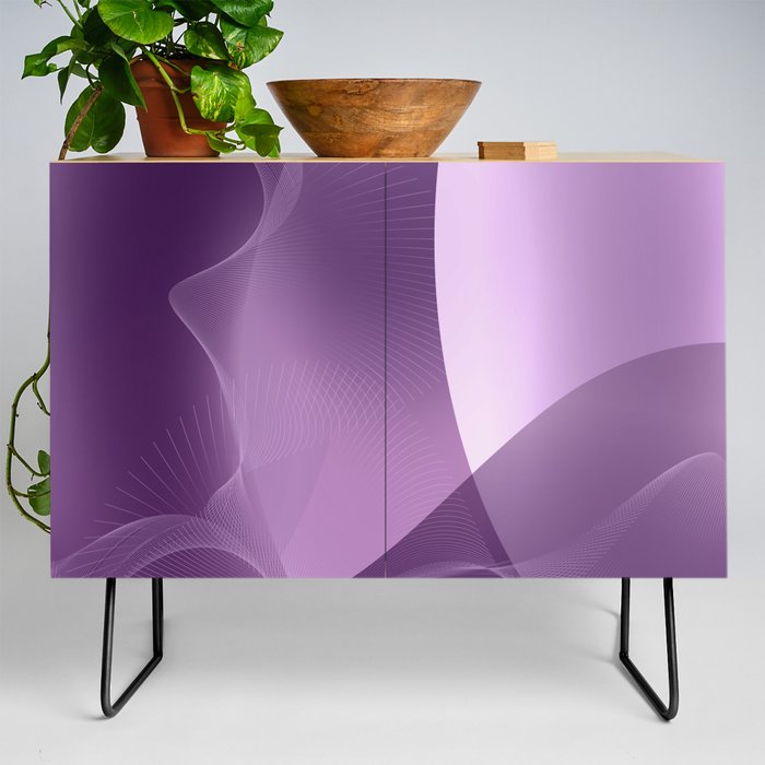 Abstract Purple Ombre Credenza