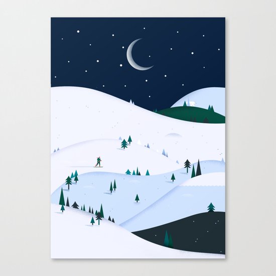 Winter night Canvas Print