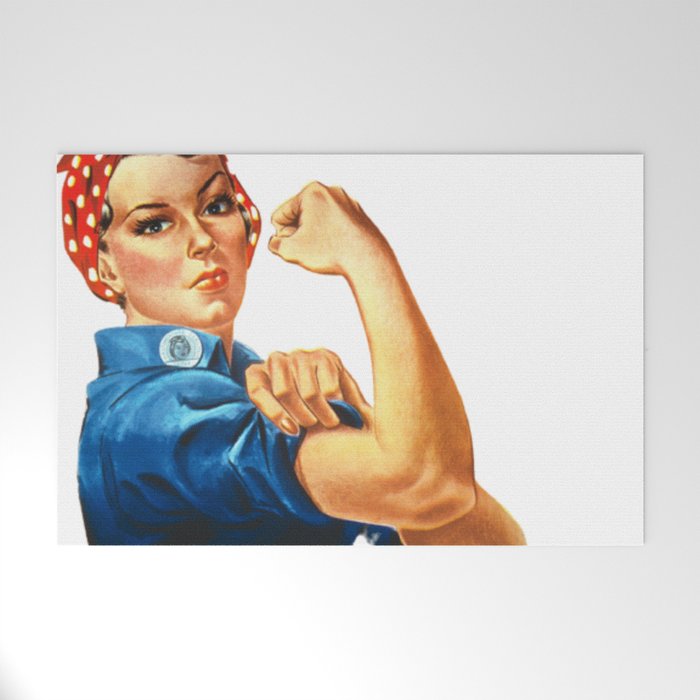 We Can Do It Iconic Rights Woman Lithograph Welcome Mat
