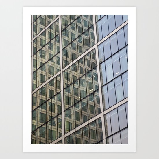 Canary Wharf Window Reflections Art Print