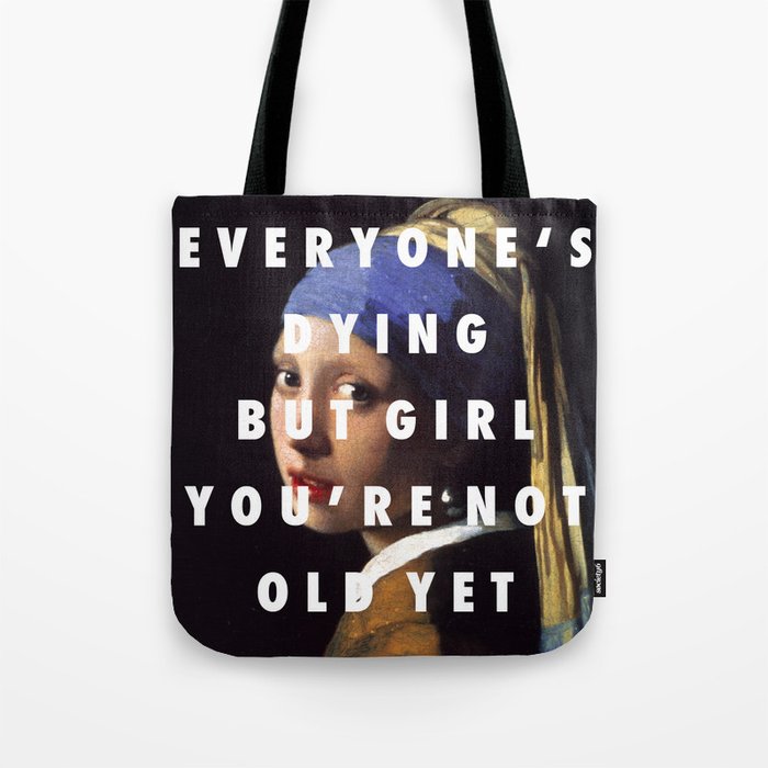 Step With A Pearl Earring Tote Bag By Mvoah Society6 Step With A Pearl Earring Tote Bag