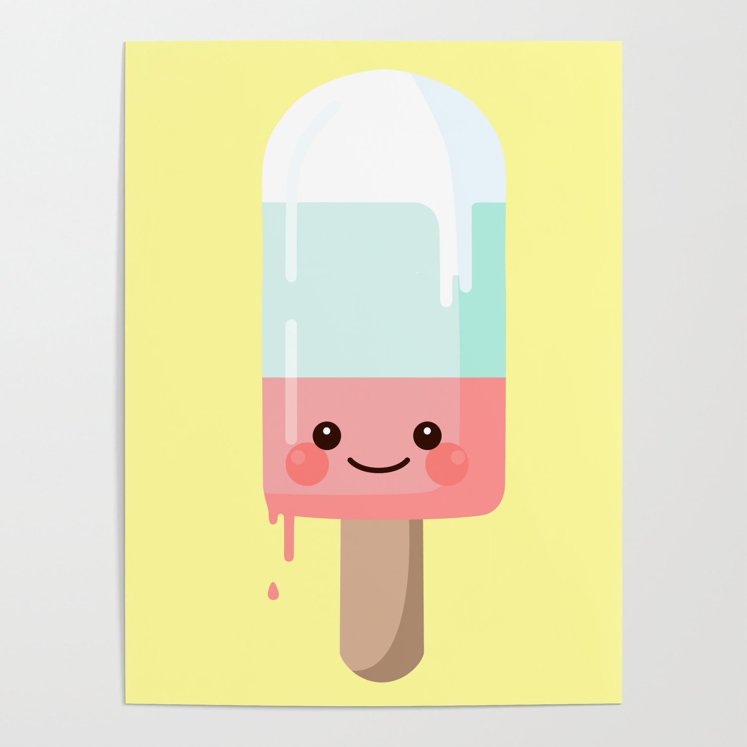 Kawaii melting popsicle Poster by EuGeniaArt | Society6 Kawaii melting popsicle Poster by EuGeniaArt | Society6