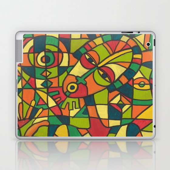 Play the Drum IV music painting from Africa Laptop & iPad Skin