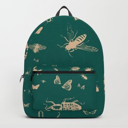 Don't let the bed bugs bite Backpack | Beige, Pattern, Bugs, Aap, Green, Aapshop, Graphicdesign, Butterflies, Insects, Opal 