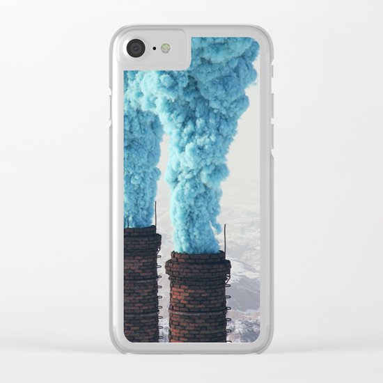 Blue Pollution Clear iPhone Case