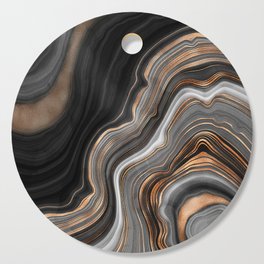 Elegant black marble with gold and copper veins Cutting Board