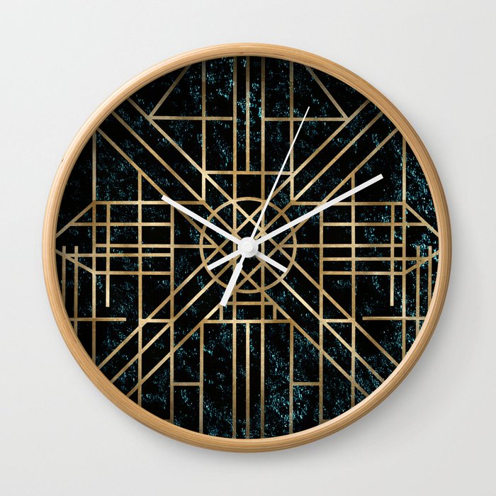 Art Deco design - velvet geo VIII Wall Clock