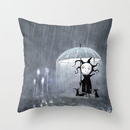 Sometimes it Pours (with background) Throw Pillow