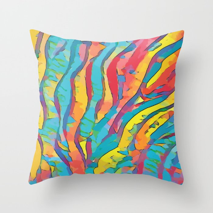Rhythm of Life - Colorful waves Throw Pillow
