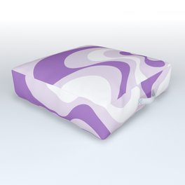 Abstract pattern - purple and white. Outdoor Floor Cushion
